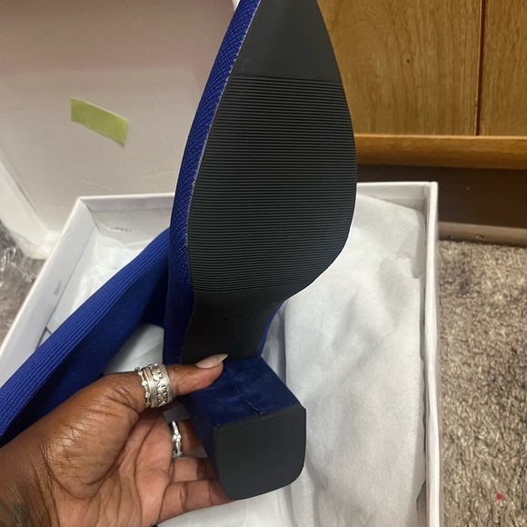 Size 10, cobalt blue 2” heel, pull on, stretch boot, large calf friendly!!! - Picture 7 of 9